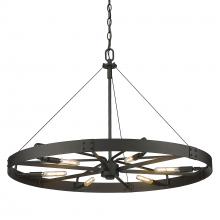  3866-L NB-NB - Vaughn 6 Light Chandelier in Natural Black with Natural Black Accents